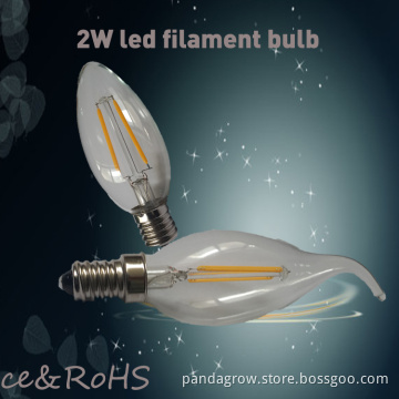 360 Degree Decorative LED 2W Filament Bulb for Hotel / Restaurant or Christmas Lighting